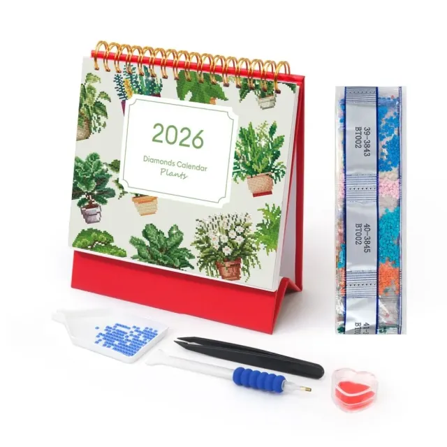 Figured'Art Kamerplanten diamond painting kalender 2026 botanisch