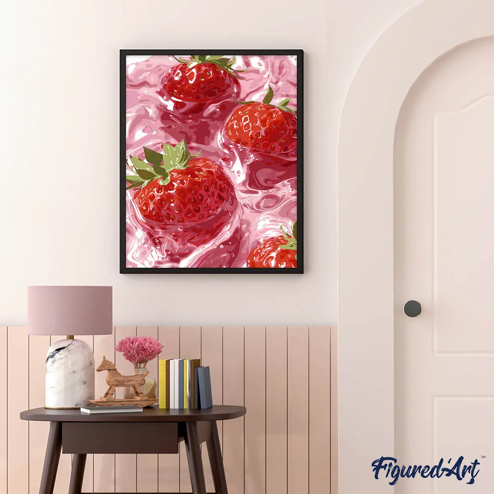Figured'Art Aardbeidroom schilderen op nummer 40x50 cm fruit