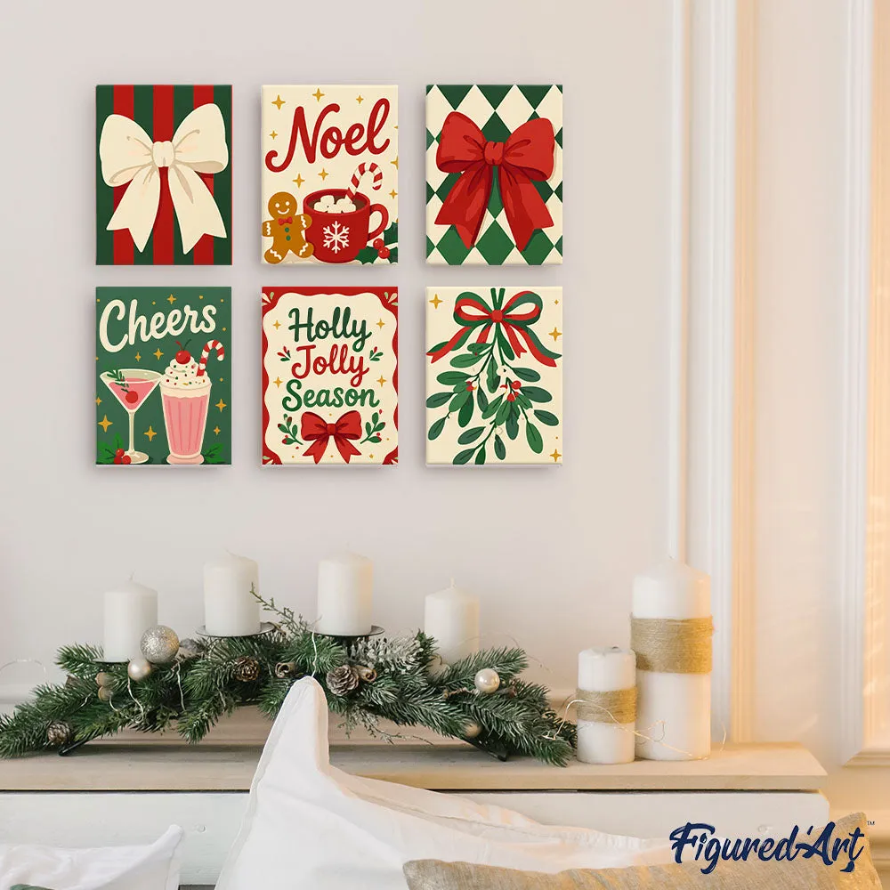 Figured'Art Mini Gezellige kerstsfeer schilderen op nummer 15x20 6 stuks