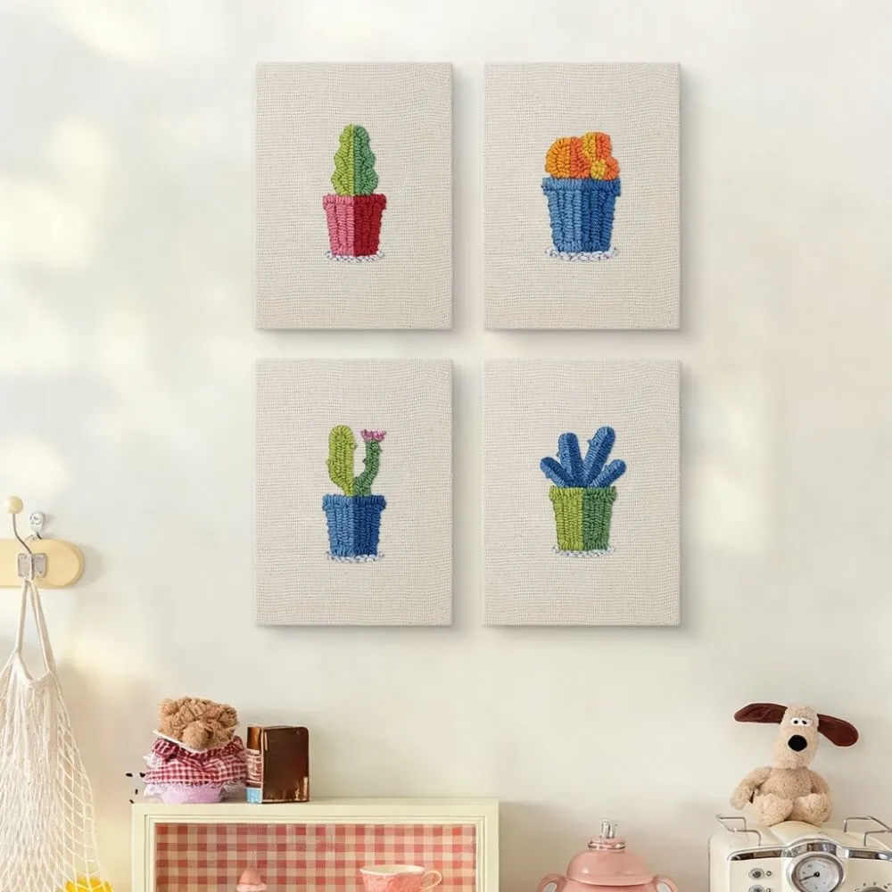 Figured'Art Blije Planten 2 punch needle set 4 stuks planten