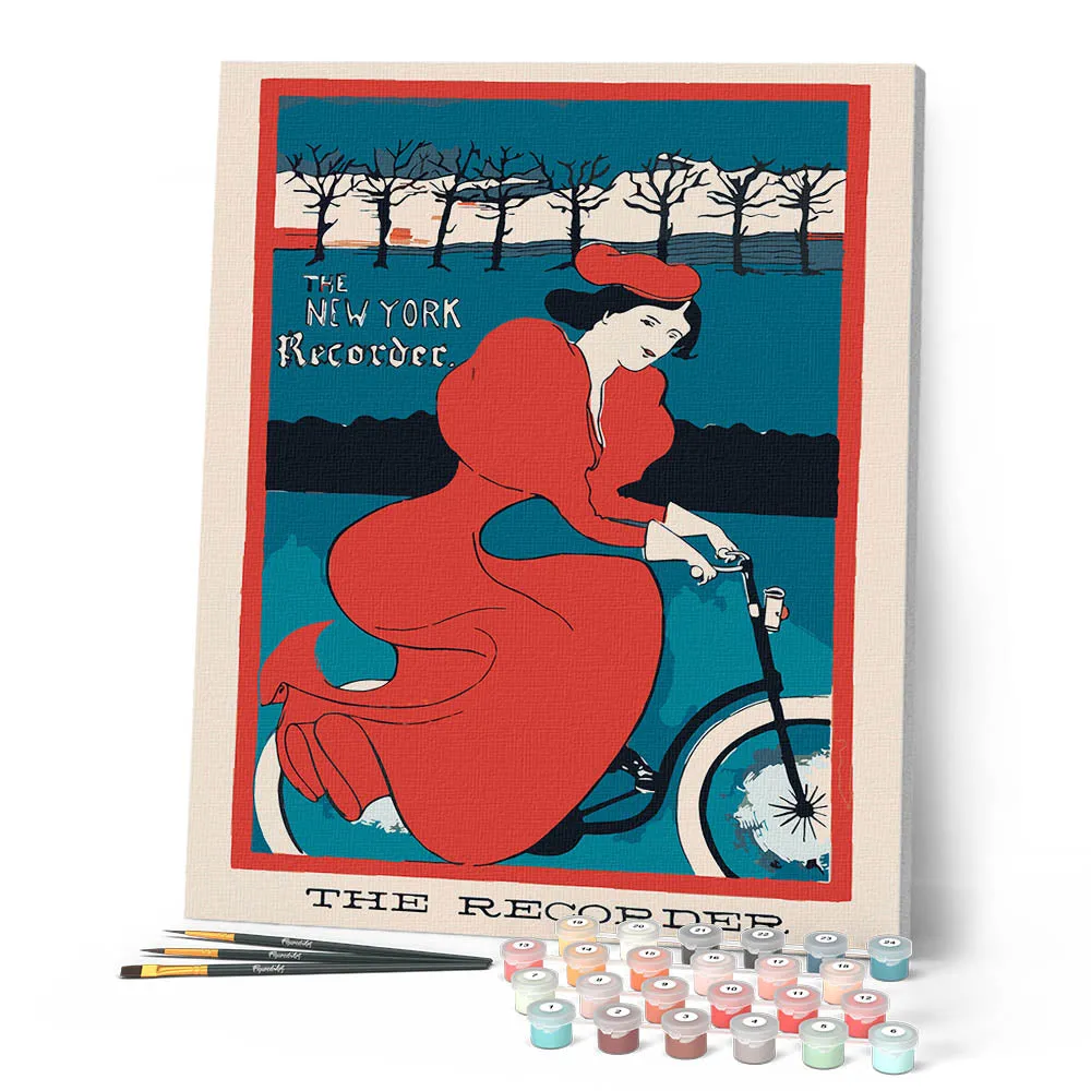 Figured'Art Vintage fiets poster schilderen op nummer 40x50 cm eenvoudig