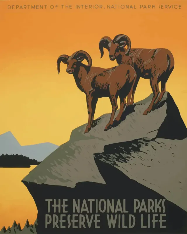 Figured'Art Poster van nationale parken schilderen op nummer 40x50cm vintage