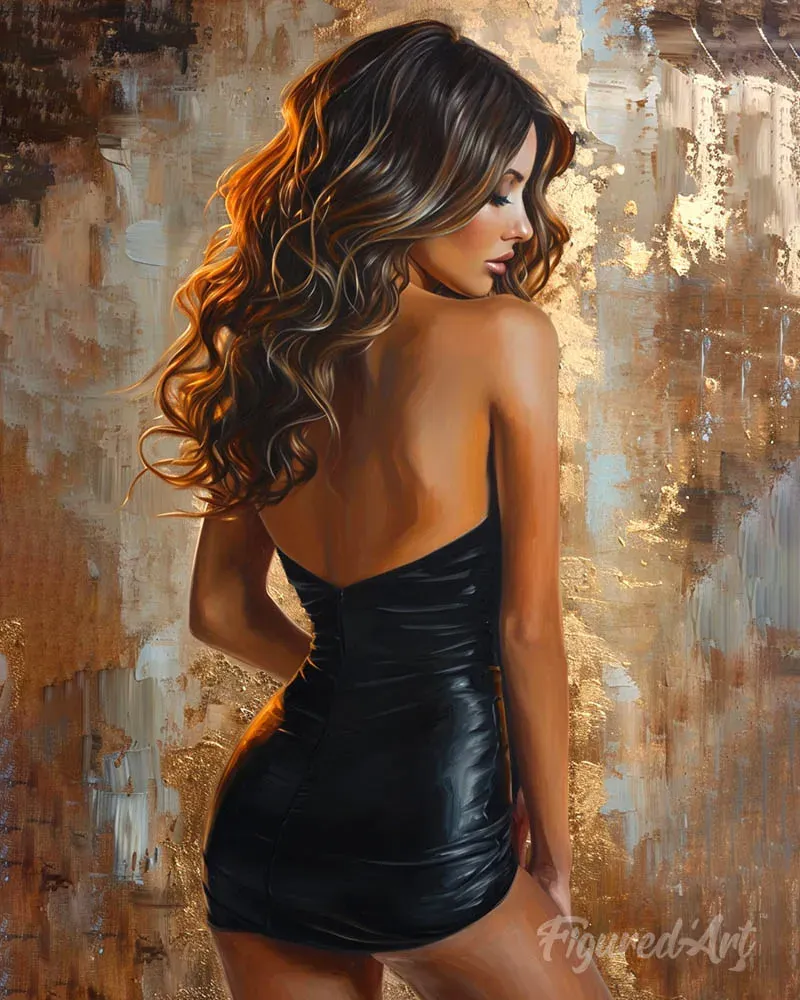 Figured'Art Glamoureus vrouwenportret diamond painting 40x50 cm