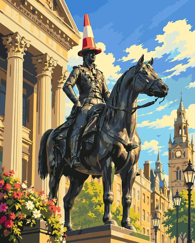 Figured'Art Hertog van Wellington Glasgow schilderij schilderen op nummer 40x50 cm