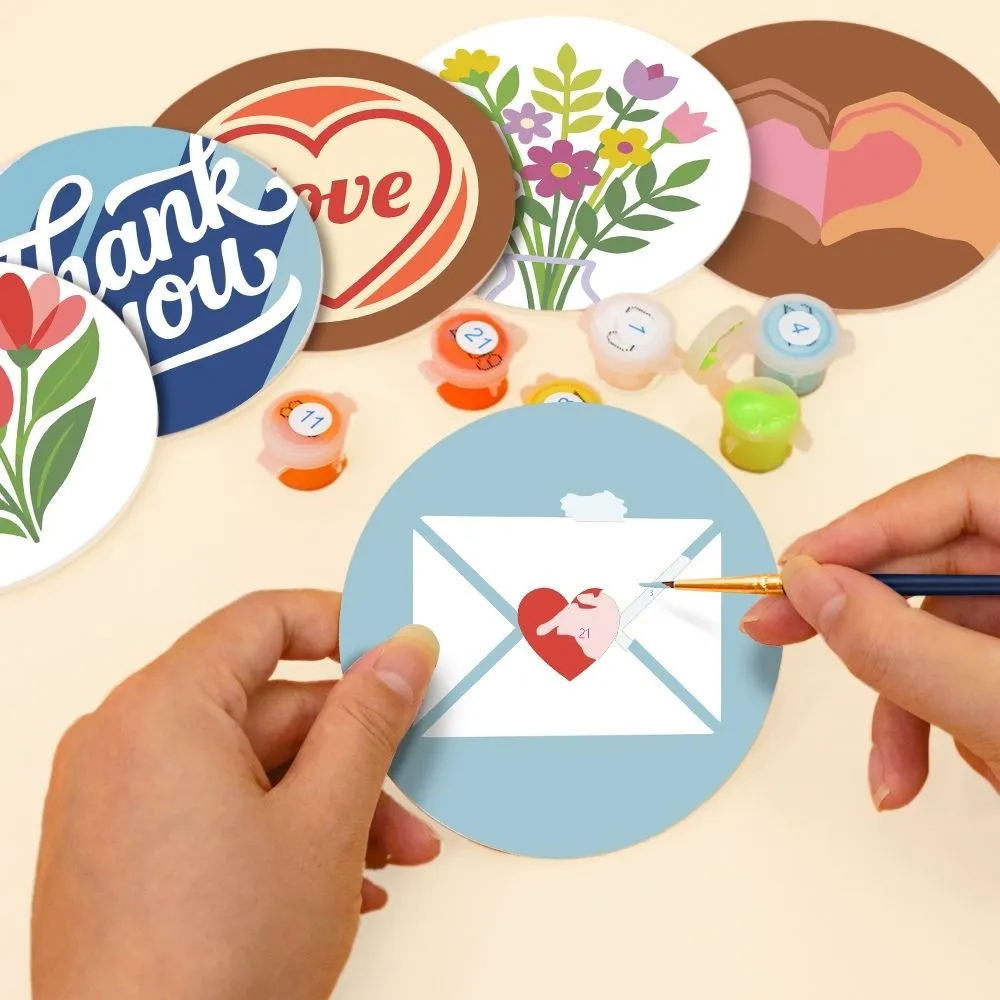 Figured'Art Liefdesboodschappen onderzetters schilderen op nummer 10cm