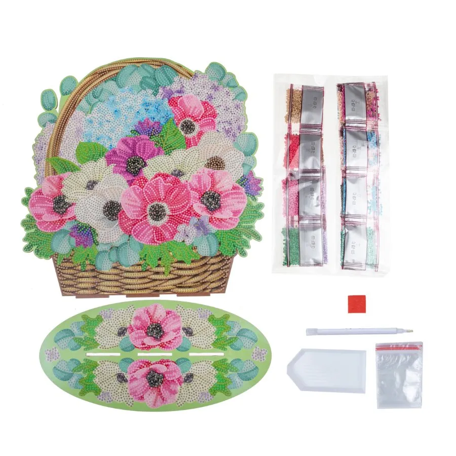 Craft Buddy Crystal Art Spring Flower Basket decoratie 30cm