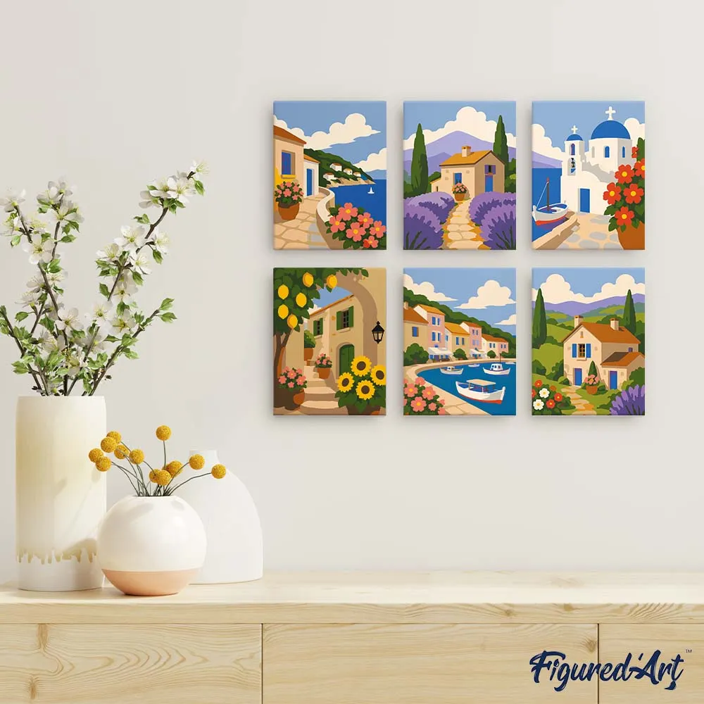 Figured'Art Mini Serie Mediterrane Uitzichten schilderen op nummer 6 stuks