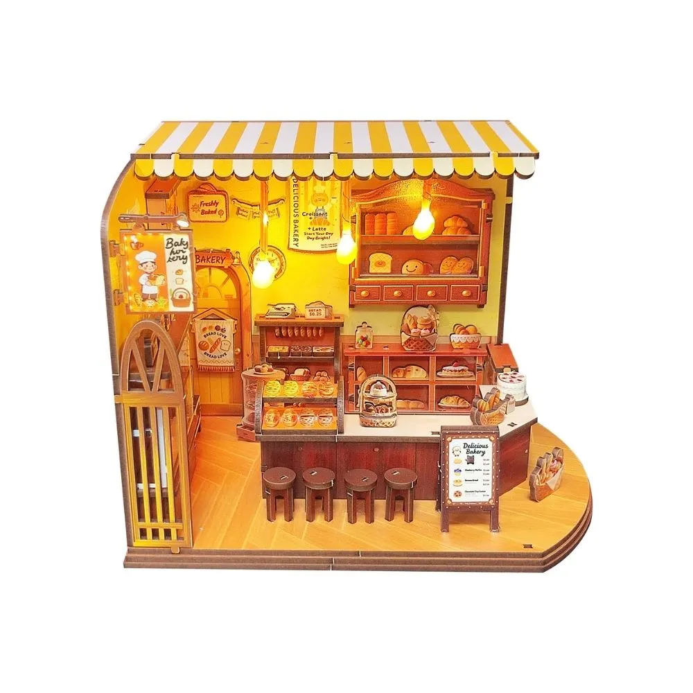 Figured'Art Tijdloze Bakkerij 3D puzzel miniatuurhuisje LED