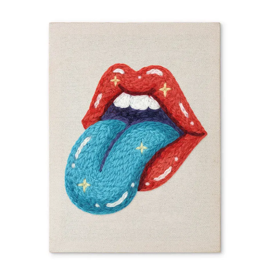 Figured'Art Kosmische Kus punch needle pakket 20x30 cm pop art