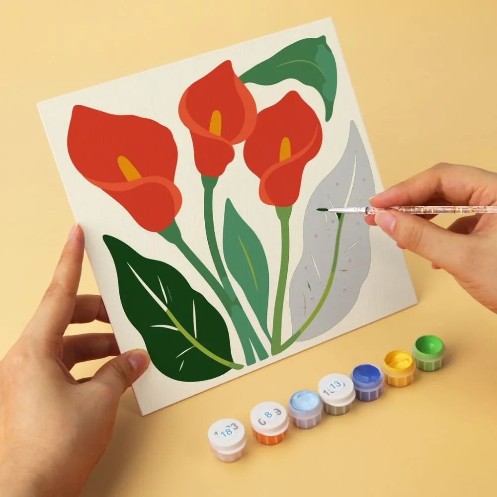 Figured'Art Mini Serie Vintage bloemenprint schilderen op nummer 20x20cm