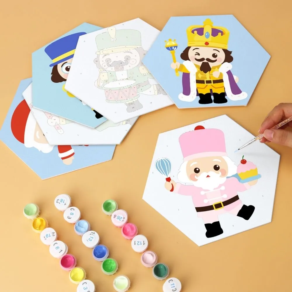 Figured'Art Mini Serie Vrolijke personages schilderen op nummer zeshoek