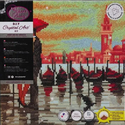 Craft Buddy Crystal Art Meet Me In Venice diamond painting canvas 30x30 cm