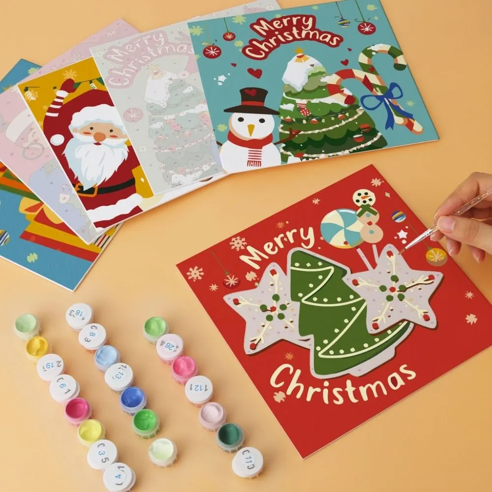 Figured'Art Kerstkleuren mini schilderen op nummer 6 stuks