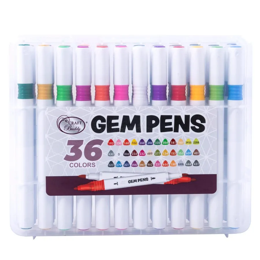 Craft Buddy Crystal Art Gem Pens stiften 36 stuks