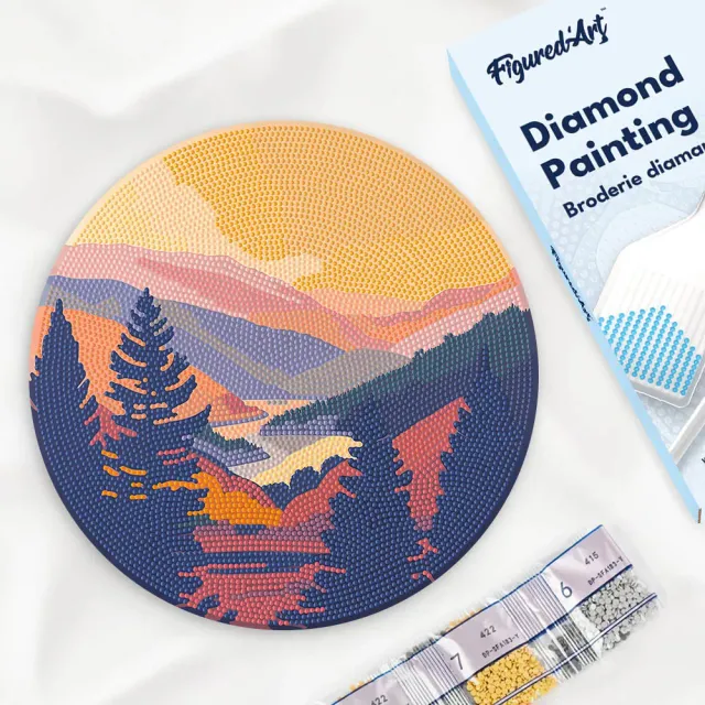 Figured'Art Herfstvallei diamond painting hout 30 cm