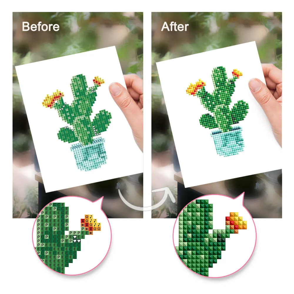 Figured'Art Mini Vetplant diamond painting 15x20cm 4 stuks full drill