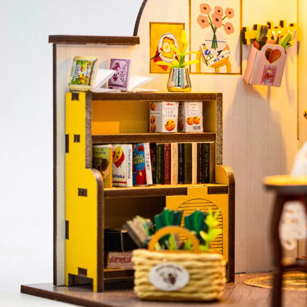 Figured'Art Miniatuurhuisje Peta's Keuken DIY pakket met ledverlichting