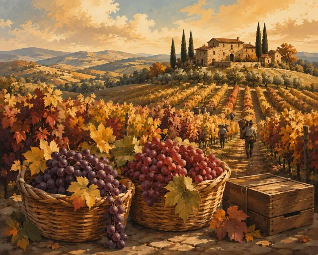Figured'Art Herfstse Wijnoogst Diamond Painting 40x50 cm