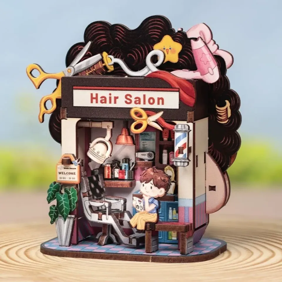 Figured'Art Kleine Kapsalon miniatuurhuisje bouwpakket 50 delig