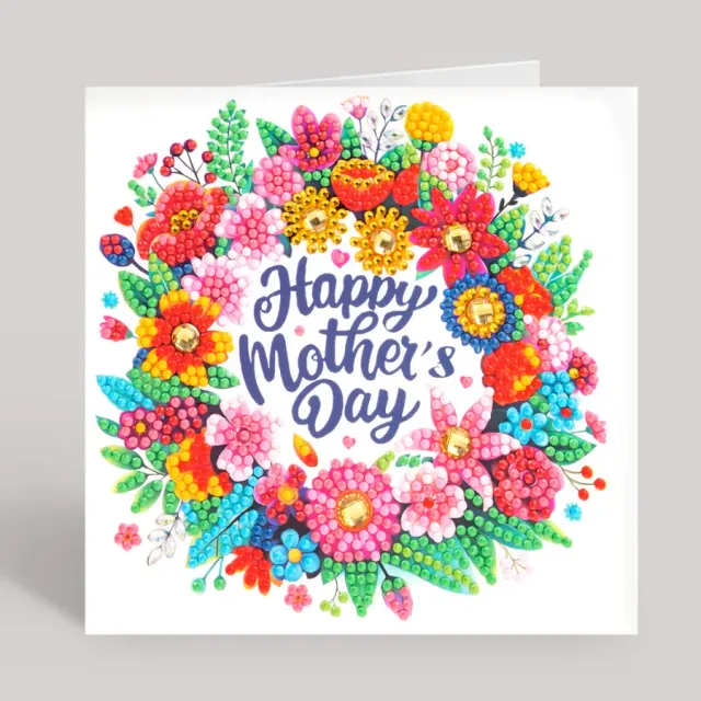 Craft Buddy Crystal Art Happy Mother's Day kaart 15x15cm
