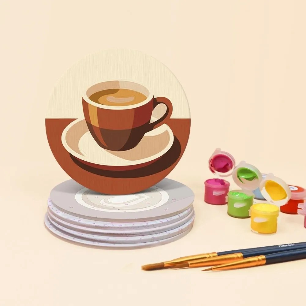 Figured'Art Koffiepauze Onderzetters Schilderen 10cm 6 Stuks