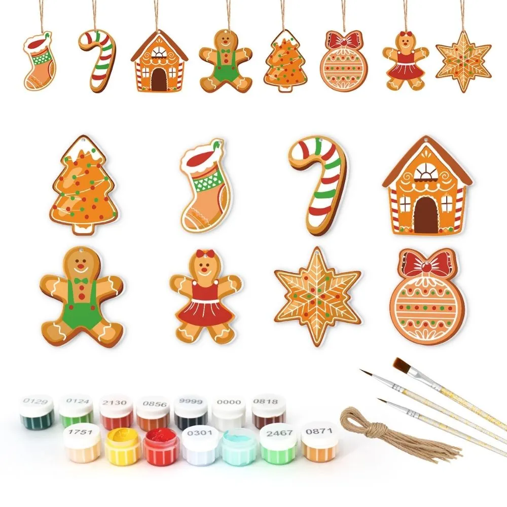 Figured'Art Suikerstok Kerstkoekjes Schilderen op Nummers Kerst