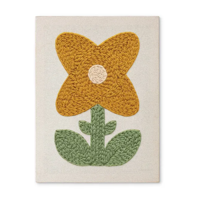 Figured'Art Zonnige Bloem punch needle pakket met frame zacht