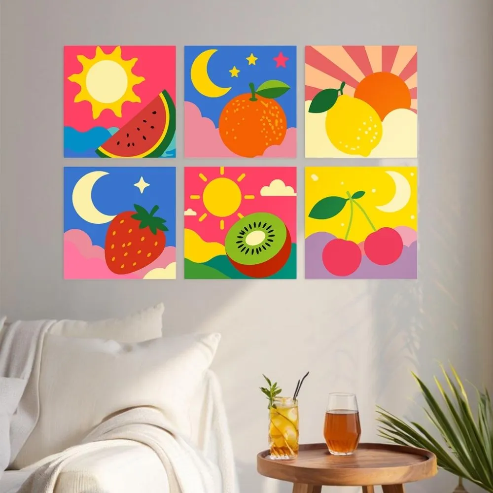 Figured'Art Fruitige Pop mini schilderen op nummer 6x20x20