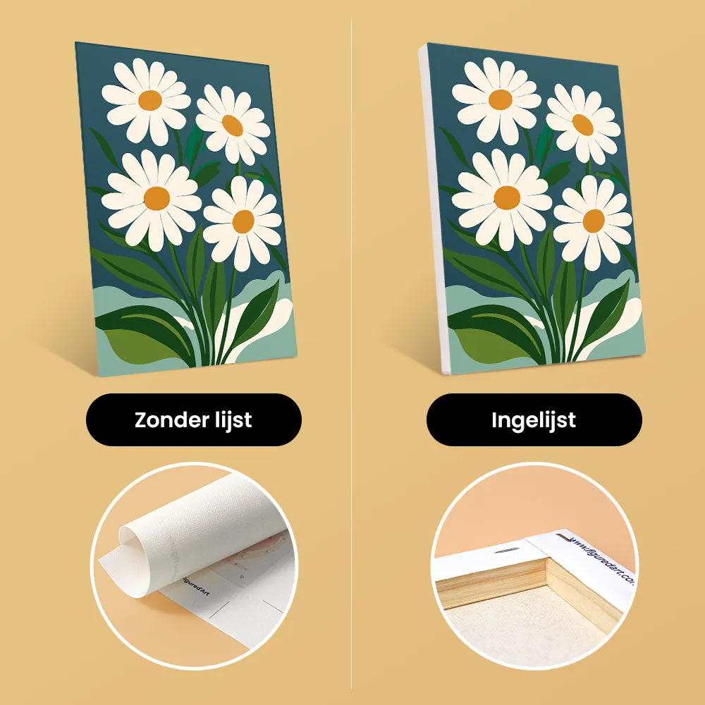 Figured'Art Grafische Bloemen mini schilderen op nummer 6 stuks