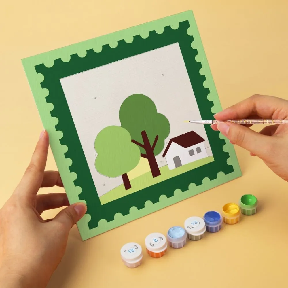 Figured'Art Collectie natuurpostzegels mini schilderen op nummer 6 stuks