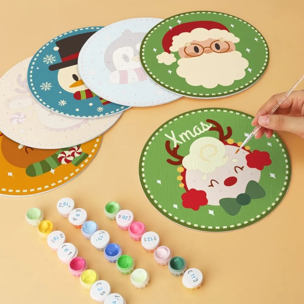 Figured'Art Mini Serie Kleurrijke kerstpersonages schilderen op nummer Ø20cm
