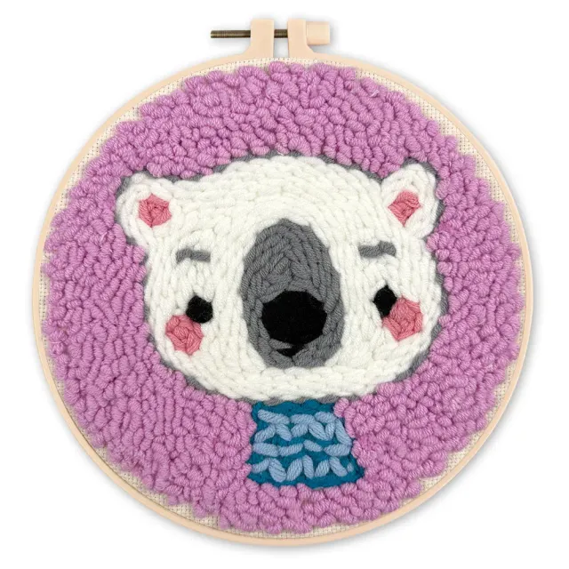 Figured'Art Schattige Koala punch needle pakket 20 cm wol