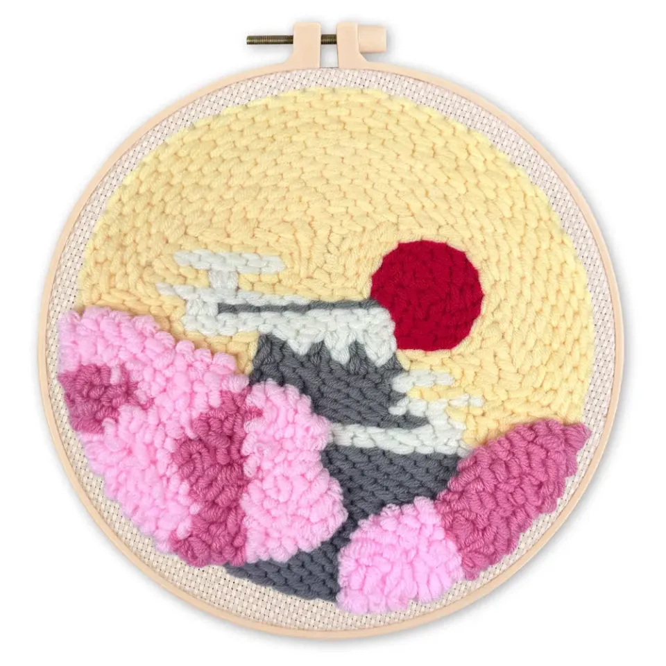 Figured'Art Punch Needle pakket Opkomende zon 20x20 wol