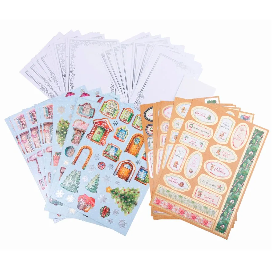 Craft Buddy Christmas Gingerbread House kaarten knutselset 24 stuks
