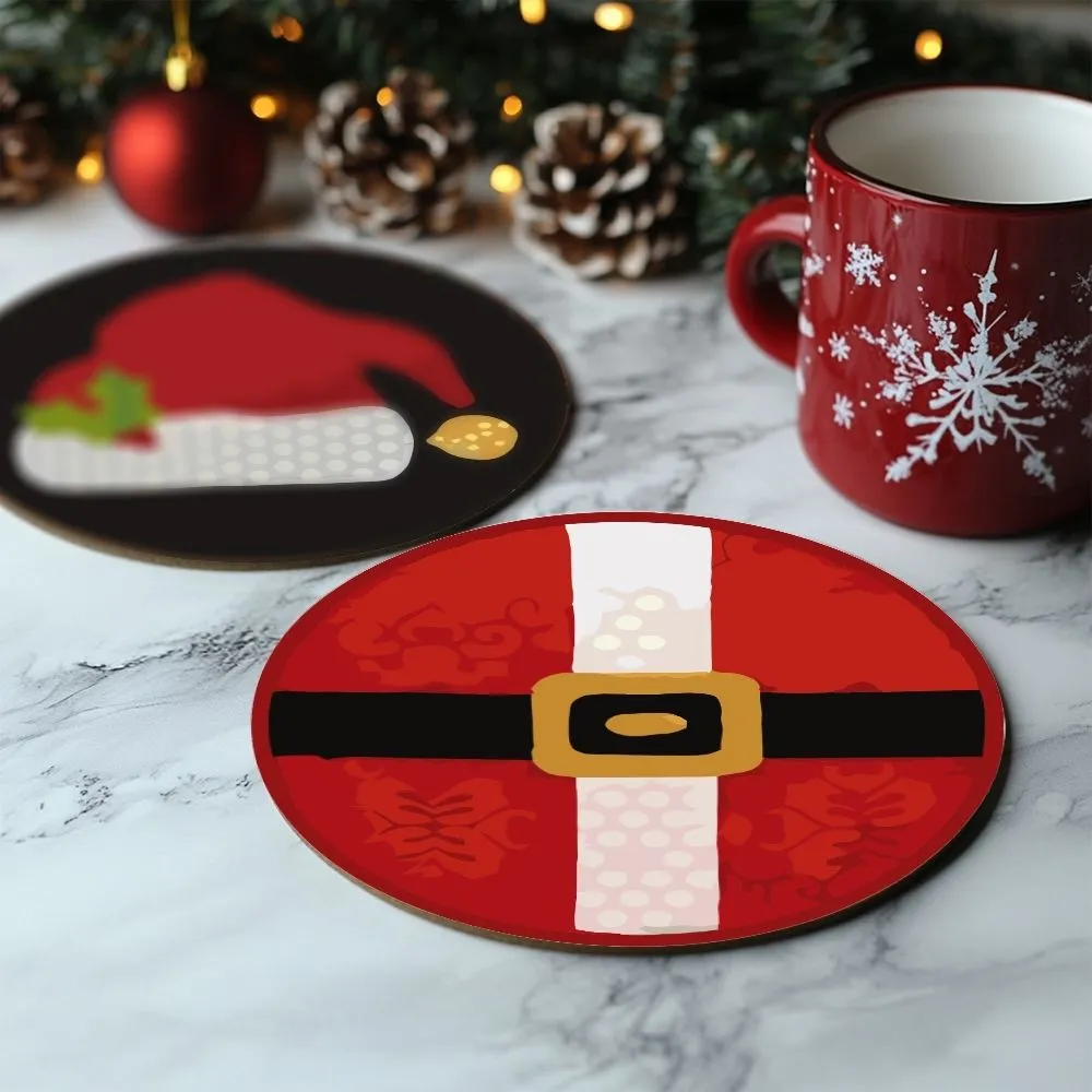 Figured'Art Kerst onderzetters schilderen op nummer 10cm 4 stuks