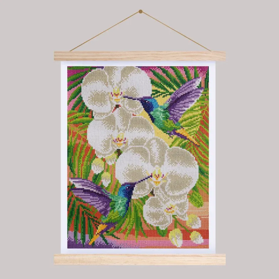 Craft Buddy Crystal Art Hummingbirds scroll 40x50 cm wandhanger