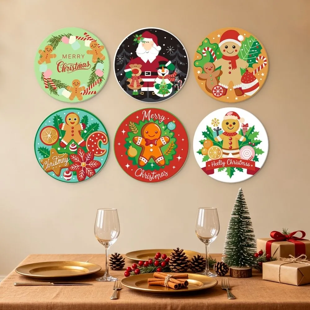 Figured'Art Mini Kerstlekkernijen schilderen op nummer 6x Ø20cm kerst