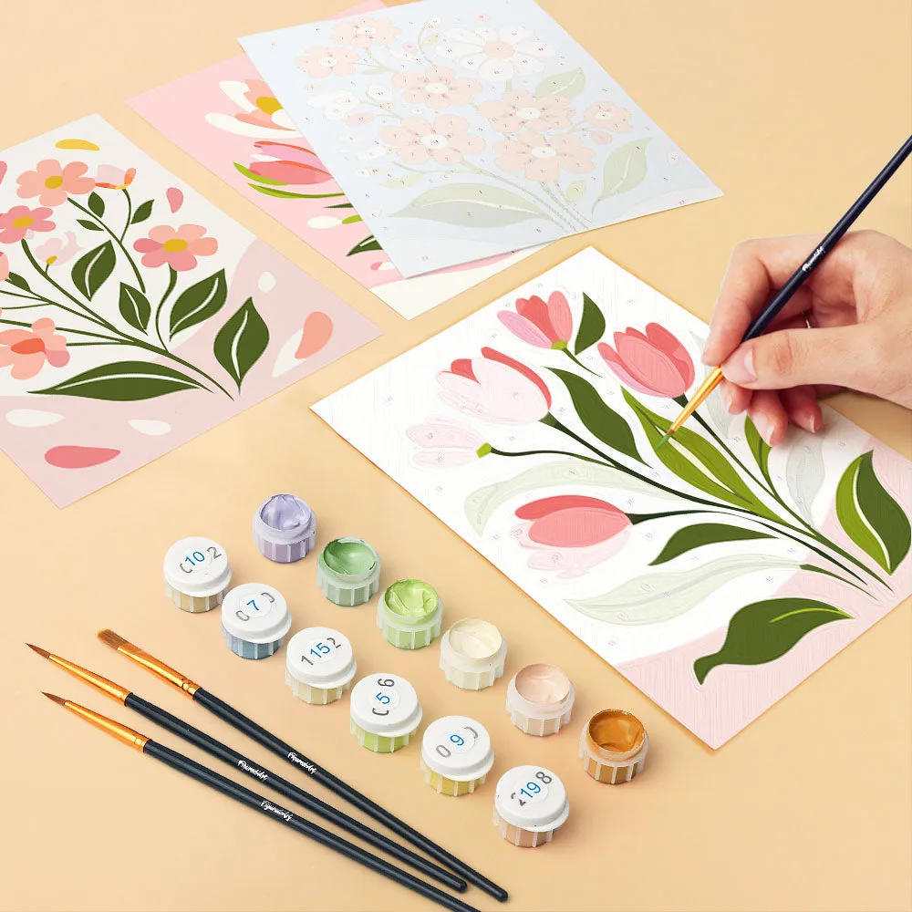 Figured'Art Mini Veldbloemen schilderen op nummer 15x20cm 6 stuks