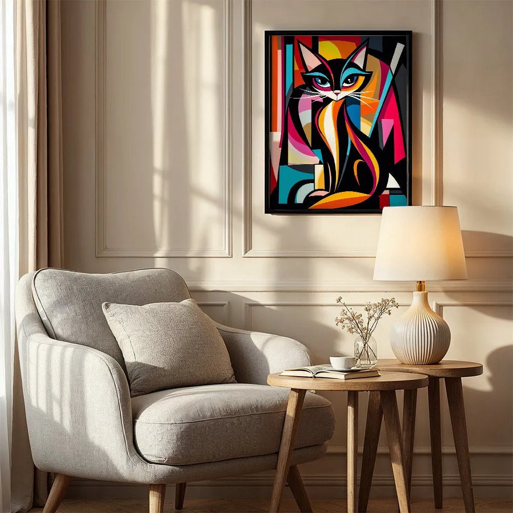 Figured'Art Gedurfd Abstract Kat schilderen op nummer 40x50 abstract