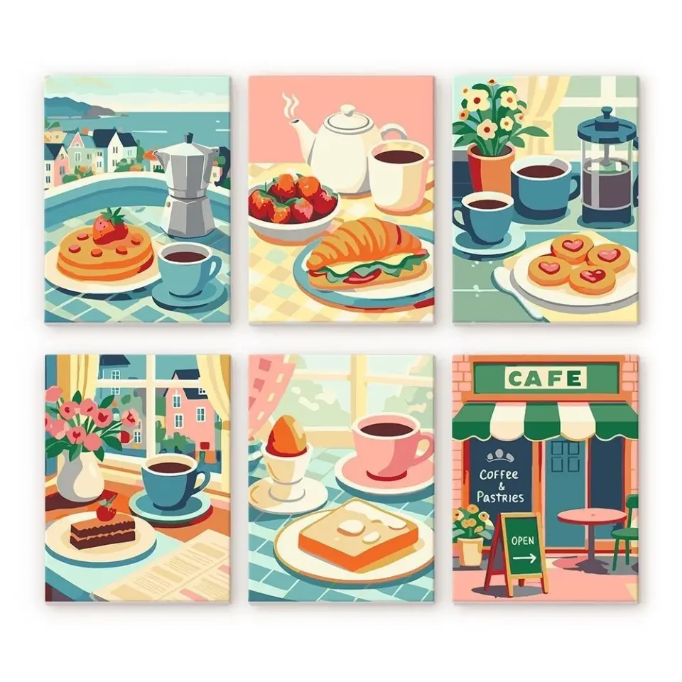 Figured'Art Mini Café Genot schilderen op nummer 6x 15x20 cm