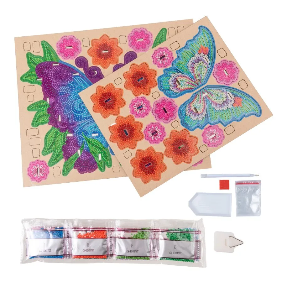 Craft Buddy Crystal Art Vlinder 3D hanger knutselset 25x32cm