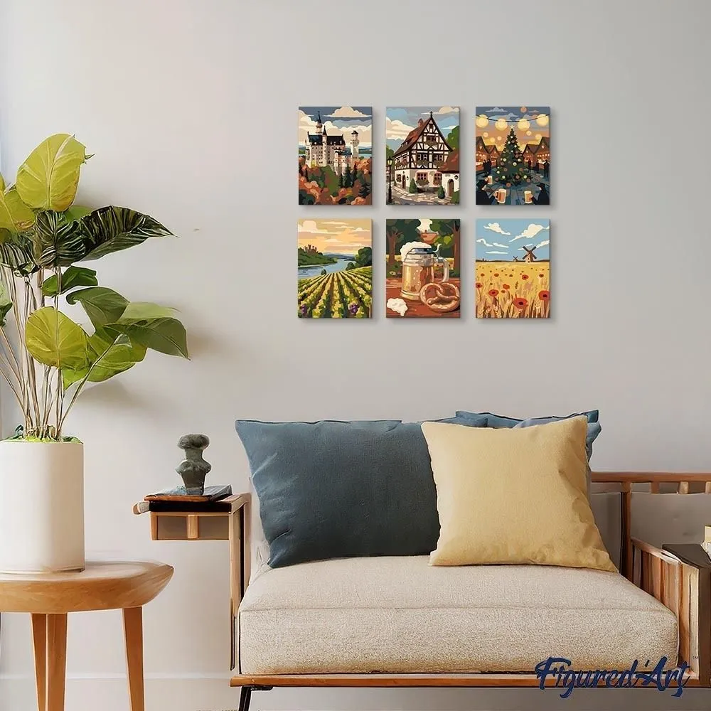 Figured'Art Mini Hallo Duitsland schilderen op nummer 15x20 cm 6 stuks