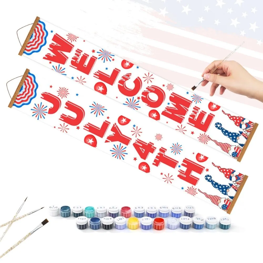 Figured'Art Vrijheids-Guirlande Deur Banner Schilderen 20x120cm 2x
