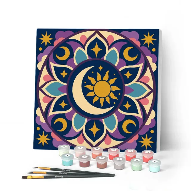 Figured'Art Hemelse mandala mini canvas 20x20 cm met frame