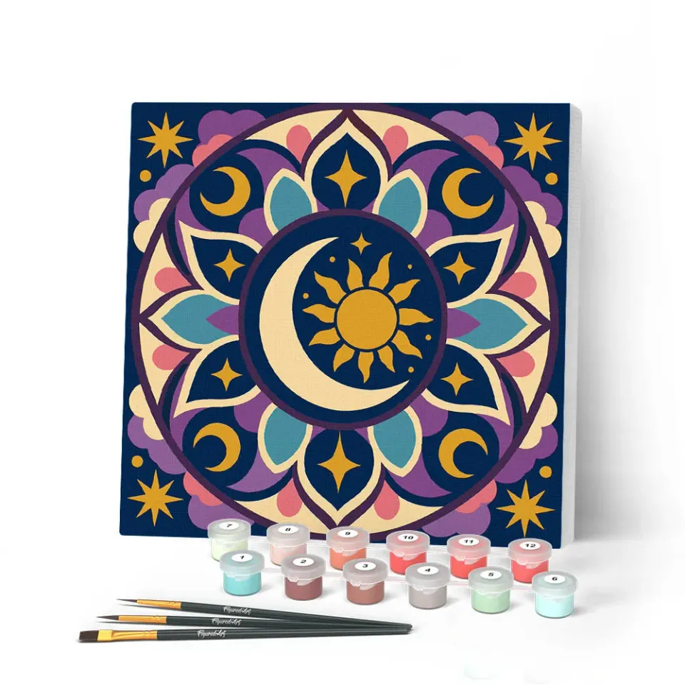 Figured'Art Hemelse mandala mini canvas 20x20 cm met frame