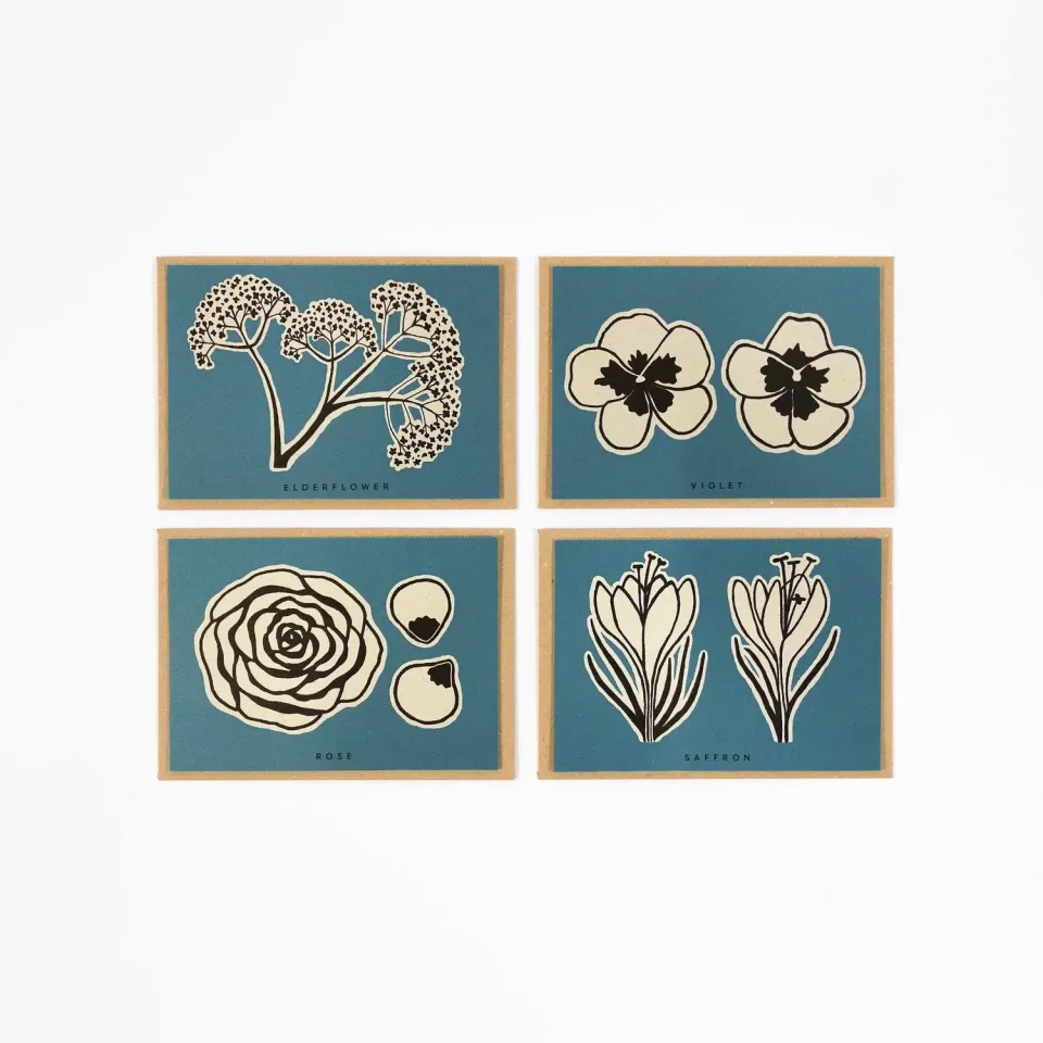 Studio Wald Flower receptkaarten 4 stuks seconds