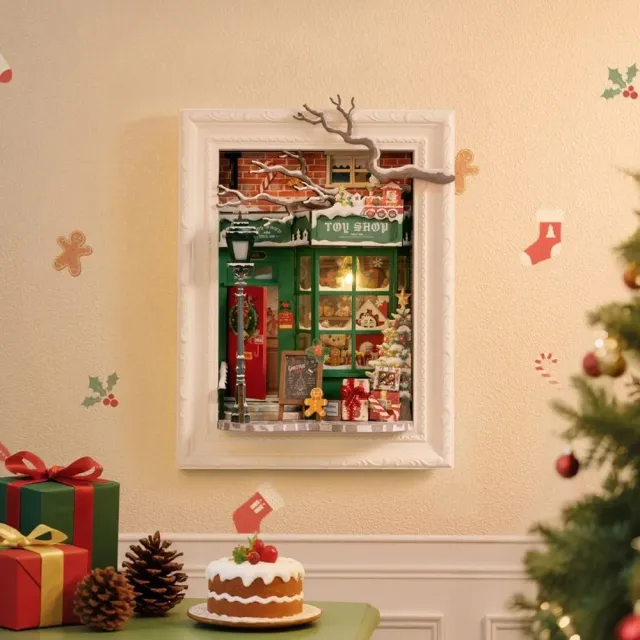 Figured'Art Speelgoedwinkel van de Kerstman 3D puzzel 122 stuks hout