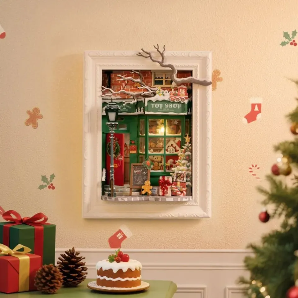 Figured'Art Speelgoedwinkel van de Kerstman 3D puzzel 122 stuks hout