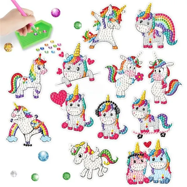Figured'Art Eenhoorn diamond painting stickers 12 stuks rond