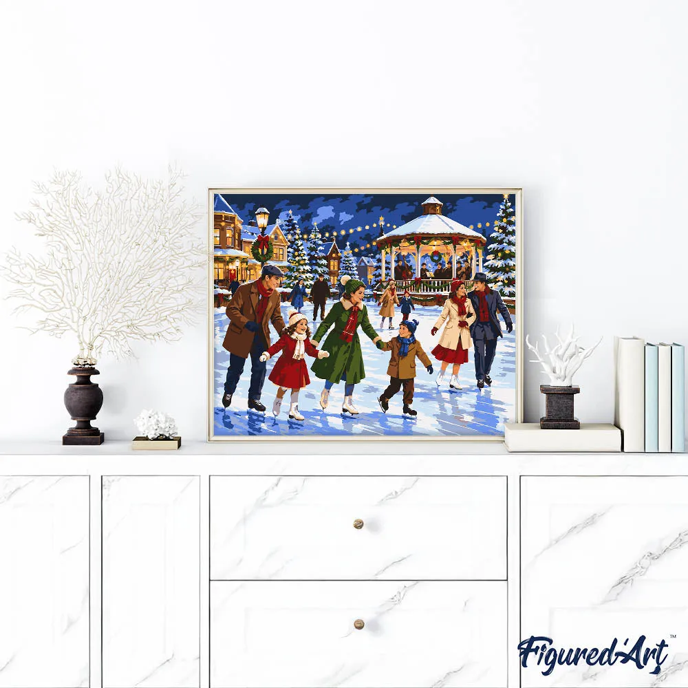 Figured'Art Winterplezier schilderen op nummer 40x50cm kerst